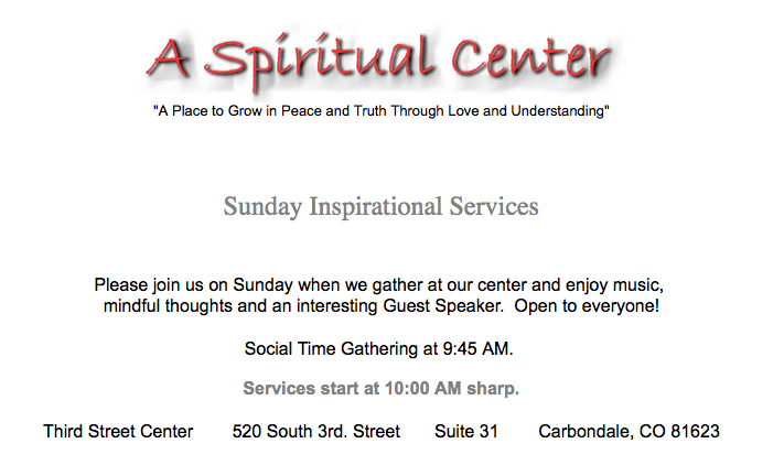 A spiritual Center Banner